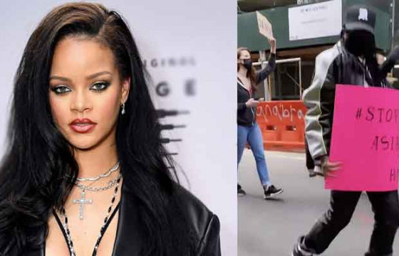 Дуучин Рианна Азиудыг ялгаварлан гадуурхах үзлийн эсрэг жагсаалд нүүрээ далдлан жагсжээ