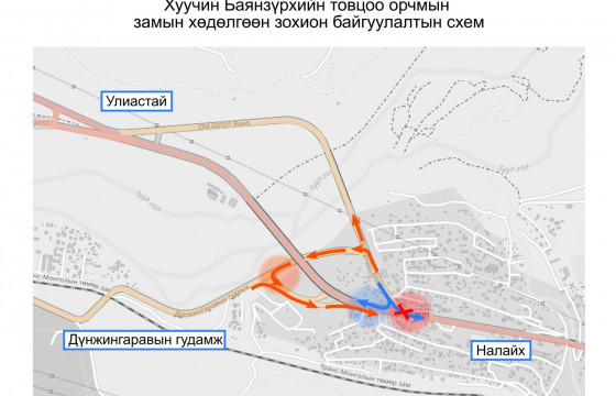 Баянзүрхийн хуучин товчоо байсан уулзварын хөдөлгөөний чиглэлийг өөрчлөв