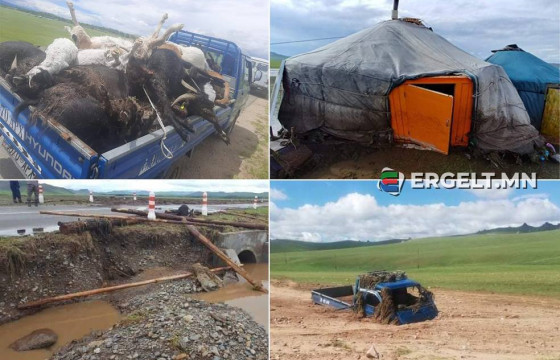 ИХТАМИР СУМЫН ЗАСАГ ДАРГА Б.ЦЭВЭЭНДОРЖ: Үерт нэг айл урсаж, 402 бог мал хорогдсон 