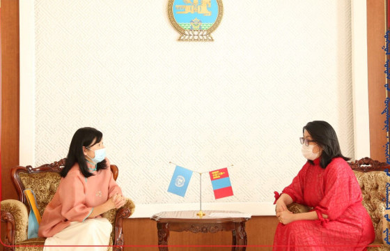 НҮБ-ын Хүн амын сангийн тэргүүн Каори Ишикаваг Хөдөлмөр нийгмийн хамгааллын сайд хүлээн авч уулзлаа