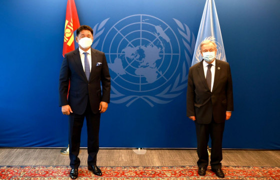 У.Хүрэлсүх НҮБ-ын Ерөнхий нарийн бичгийн дарга А.Гутеррештэй уулзжээ