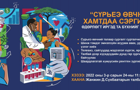 “Сүрьеэ өвчнөөс хамтдаа сэргийлье” өдөрлөг маргааш болно