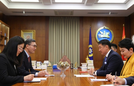 Ерөнхийлөгч У.Хүрэлсүх БНХАУ-ын Элчин сайд Цай Вэньруйг хүлээн авч уулзлаа