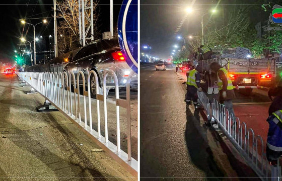 Төв зам дагуух нэгдүгээр эгнээг чөлөөлөх хаалтад 906 сая төгрөг төсөвлөж, ОНӨААТҮГ-ынхан гүйцэтгэж байна