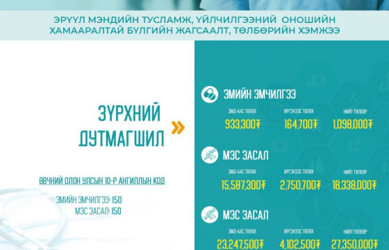 Зүрхний дутмагшлын тусламж, үйлчилгээний 85 хувийг ЭМД-ын сангаас хөнгөлнө
