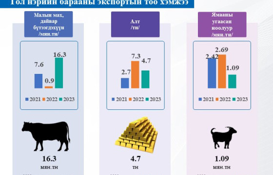 ГЕГ: Он гарснаас хойш экспорт 54.4 хувиар өсжээ