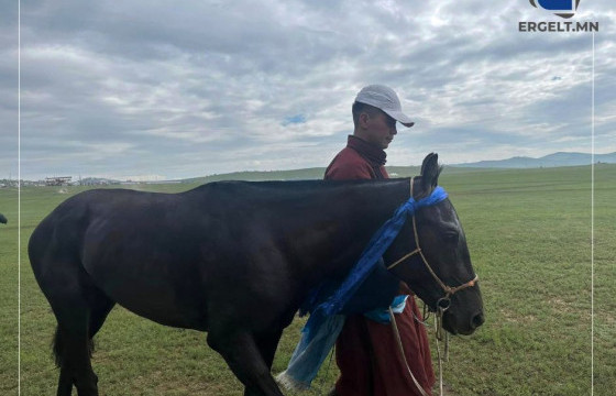 Ховд аймгийн Жаргалан сумын харьяат Монгол Улсын манлай уяач З.Мэндсайханы шарга үрээ түрүүллээ