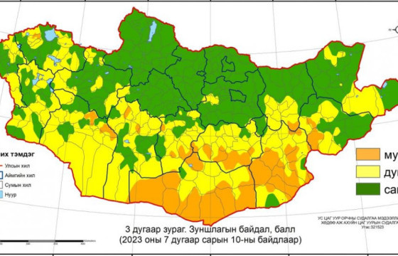 ОБЕГ: Өмнөговь, Дорноговь, Дундговь, Сүхбаатар аймгийн зарим нутгаар зуншлага муу байна