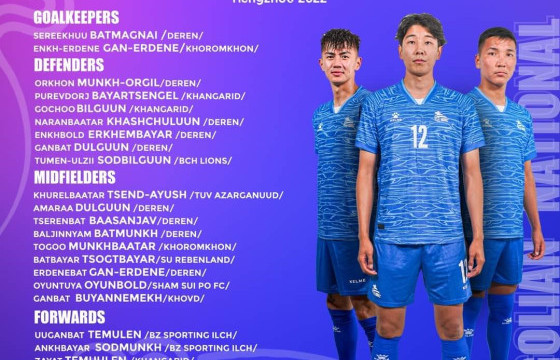  “Ханжоу 2022” Азийн наадамд оролцох эрэгтэй хөл бөмбөгийн багийг зарлалаа