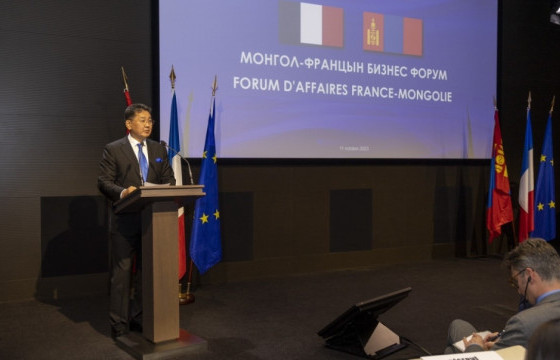 АЙЛЧЛАЛ: Монгол Улсын Ерөнхийлөгч У.Хүрэлсүх Монгол-Францын бизнес форумд үг хэллээ