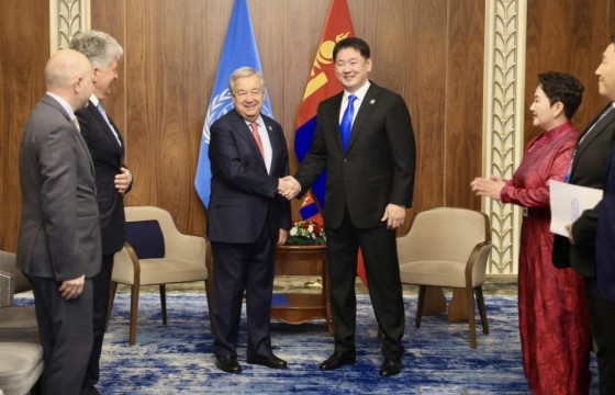  Ерөнхийлөгч У.Хүрэлсүх НҮБ-ын Ерөнхий нарийн бичгийн дарга Антонио Гутеррештэй уулзлаа