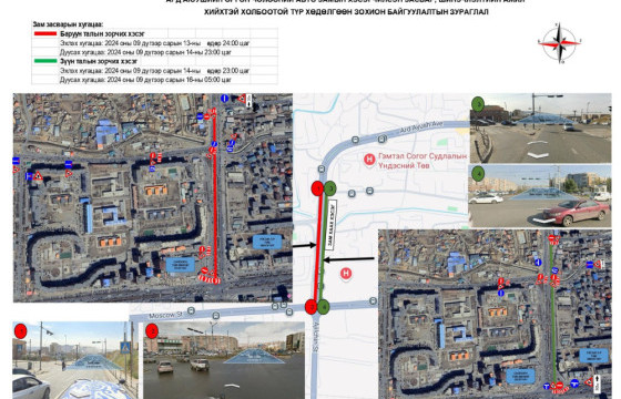 Саппорогийн уулзвараас ГССҮТ-ийн уулзвар хүртэлх авто замыг шинэчилнэ