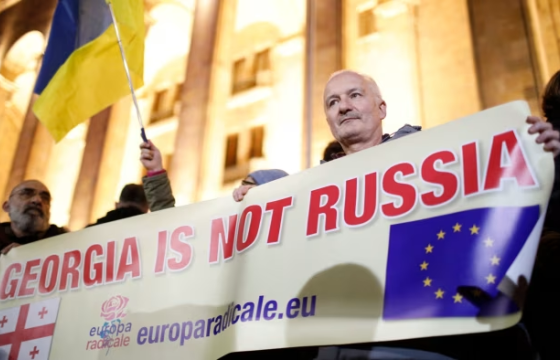 Гүржчүүд парламентын сонгуулийн дүнг эсэргүүцэн жагсаж байна