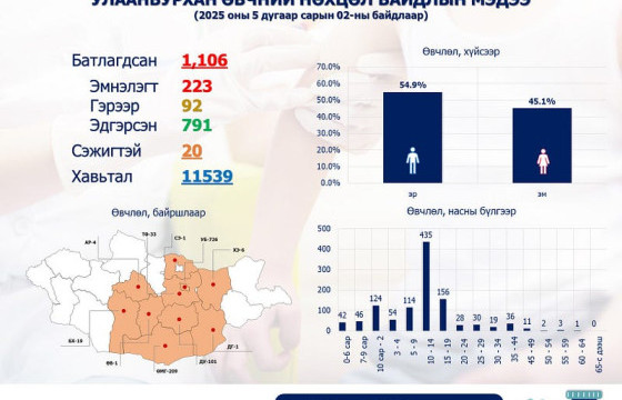 ХӨСҮТ: Улаанбурхан өвчний лабораториор батлагдсан тохиолдол 1106 болжээ