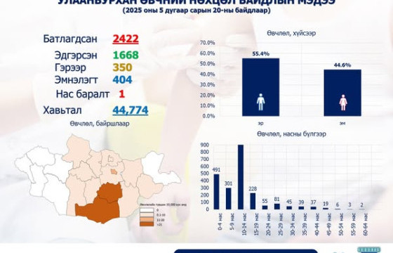 ХӨСҮТ: Улаанбурхан өвчний батлагдсан тохиолдол 2422 болжээ 