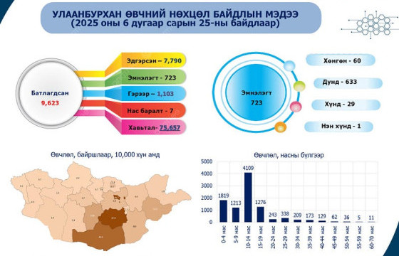 Улаанбурхан өвчний лабораториор батлагдсан тохиолдол 9623 болжээ