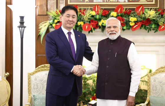 Монгол Улсын Ерөнхийлөгч У.Хүрэлсүх, Бүгд Найрамдах Энэтхэг Улсын Ерөнхий Сайд Нарендра Моди нар албан ёсны хэлэлцээ хийлээ