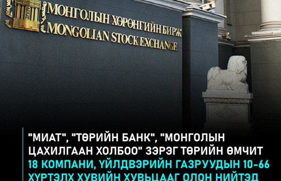 ТӨРИЙН ӨМЧИТ 18 КОМПАНИ, ҮЙЛДВЭРИЙН ГАЗРЫН ХУВЬЦААГ ХУДАЛДАЖ, НЭЭЛТТЭЙ ХУВЬЦААТ КОМПАНИ БОЛГОНО